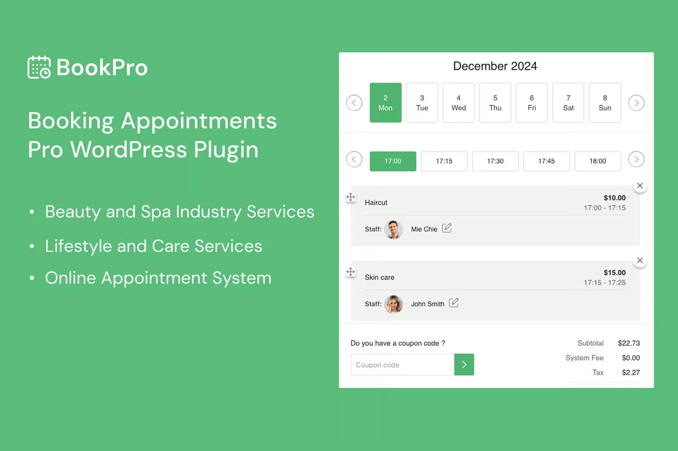 Appointment Booking WordPress Plugin - BookPro