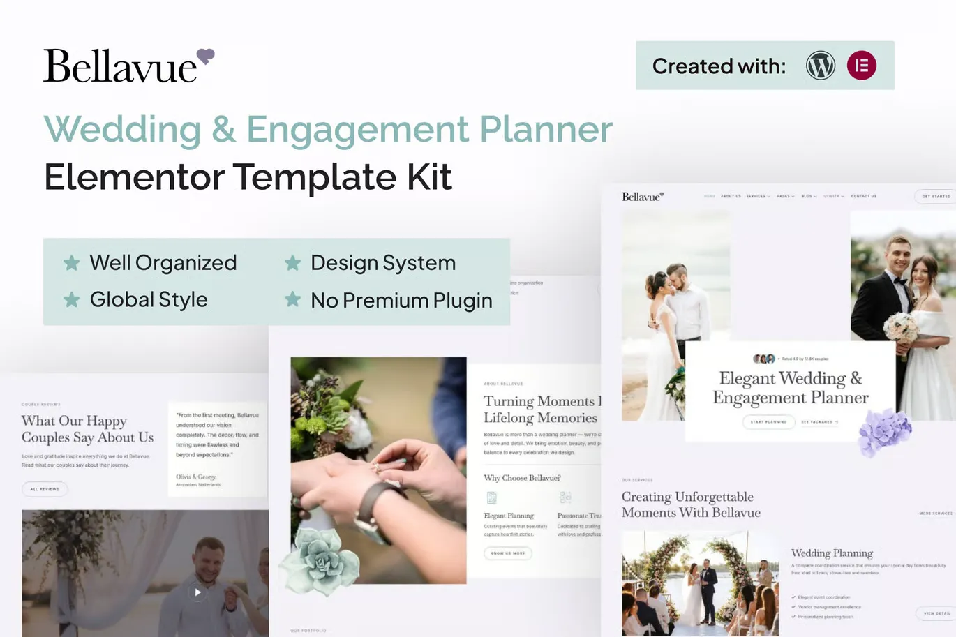 Bellavue - Wedding & Engagement Planner Elementor Template Kit