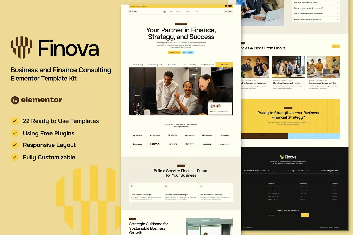 Finova - Business and Finance Consulting Elementor Template Kit