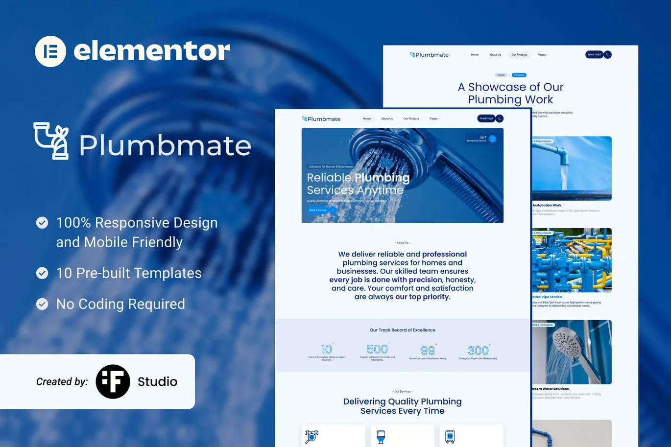 Plumbmate – Plumbing Services Elementor Template Kit